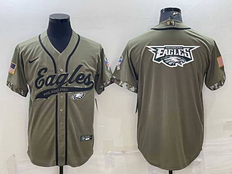 Men's Philadelphia Eagles Olive Salute to Service Team Big Logo Cool Base Stitched Baseball Jersey,We sell and wholesale Men's Philadelphia Eagles Olive Salute to Service Team Big Logo Cool Base Stitched Baseball Jersey on line form chian!
